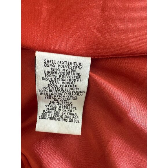 Talbots Down Filled Quilted Puffer Jacket Size Petite M Shawl Collar Pink Warm - Picture 9 of 10